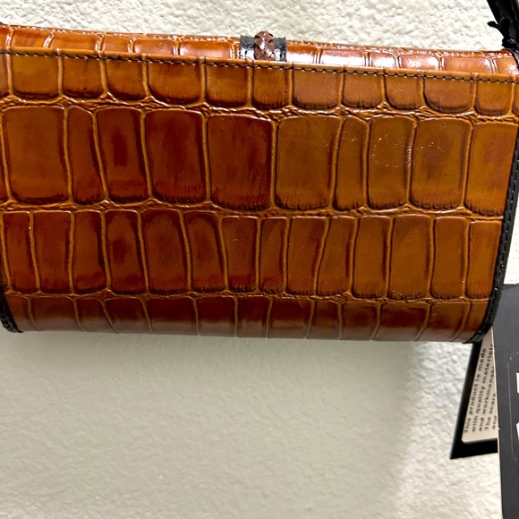 NWT. M.C Brighton Brown & Black Croc-Embossed Crossbody Purse. - Picture 2 of 16